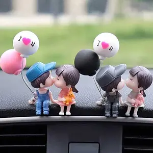 Cute Cartoon Couple Car Decoration, Car Interior Dashboard Balloon Decoration, Car Interior Ornaments, Perfect for Mom, Friends Or Anniversary Gifts, Car Trinkets, Cute Car Accessories