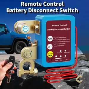 DC 12V 240C Wireless Remote Battery Disconnect Switch, Two Key Operation, Quick Power Cut off Feature
