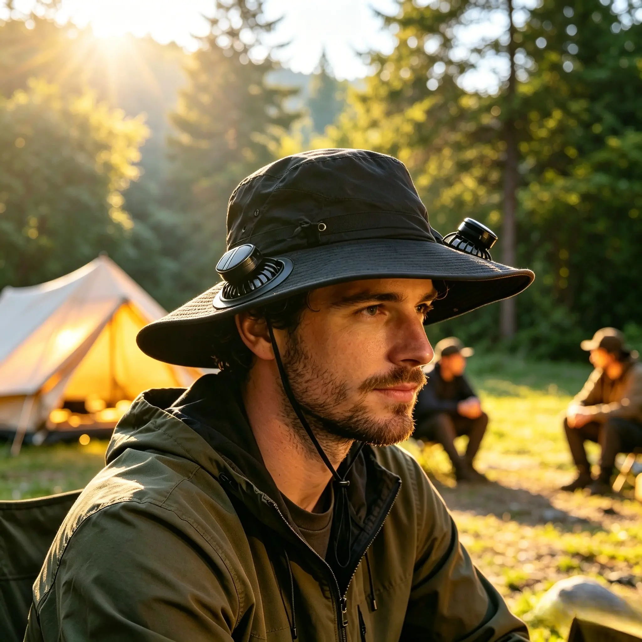 Solar-powered fan, fisherman's hat, suitable for both men and women, for summer outdoor hiking and fishing. Breathable and UV-protective sun hat.