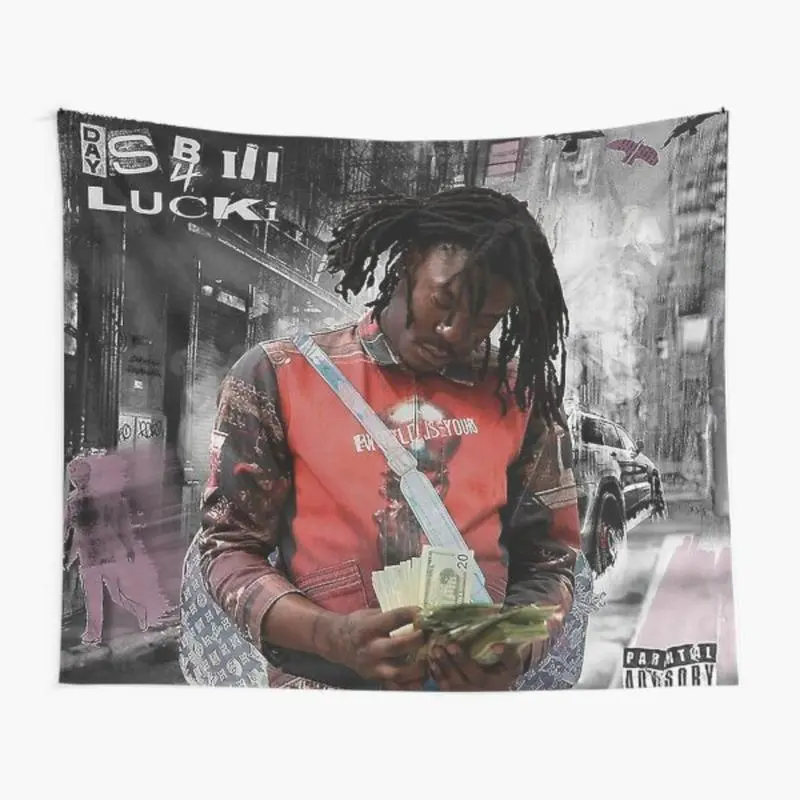 Lucki Days B4 III Cotton Digital Print Tapestry - 60"x40" Lightweight Hanging Decoration, Funny Meme Wall Art for Bedroom, College Dorm Boy Birthday Gift