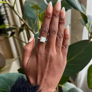 Square Opal Ring (White/Silver)