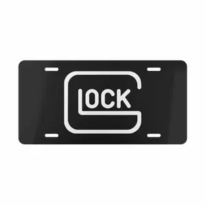 Glock Aluminum License Plate, Tactical Style Vanity Front Tag, Garage Wall Decor 12x6