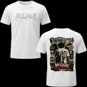 Khan Asadi TShirt, No Future Destroy System Graphic Tee, Punk Streetwear Shirt, Grunge Back Print Tee, Rebellious Urban Fashion Top, Alternative Aesthetic Unisex Graphic T Shirt For Men Women
