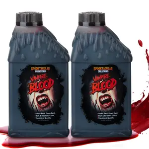 Syncfun 2 x 16 oz Halloween Fake Blood,Vampire Blood Makeup Bottle, Zombie Makeup,Vampire Makeup,Halloween Costume, Vampire Accessories