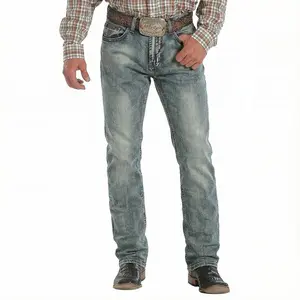 Vintage Wash Cowboy Jeans | Slim Bootcut Fit for That Classic Western Vibe  Durable Stretch Denim, Faded Blue Finish, Perfect for Pairing with Boots & Flannel Shirts. Elevate Your Ranch-to-City Style