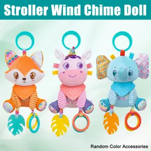 Plush Rattle Doll for Infants 3-6 Months, Essential Cute Sensory Baby Toy with Portable Ring Bell, Ideal Newborn Car Seat Accessory, Best Gift for Babies 0+