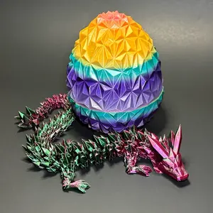 3d Printed Dragon with Dragon Egg - 3dPrinted Articulated Dragon Figurine with Egg Container - Articulated, Fun, Collectible, Desk Buddy, Egg Container With Dragon
