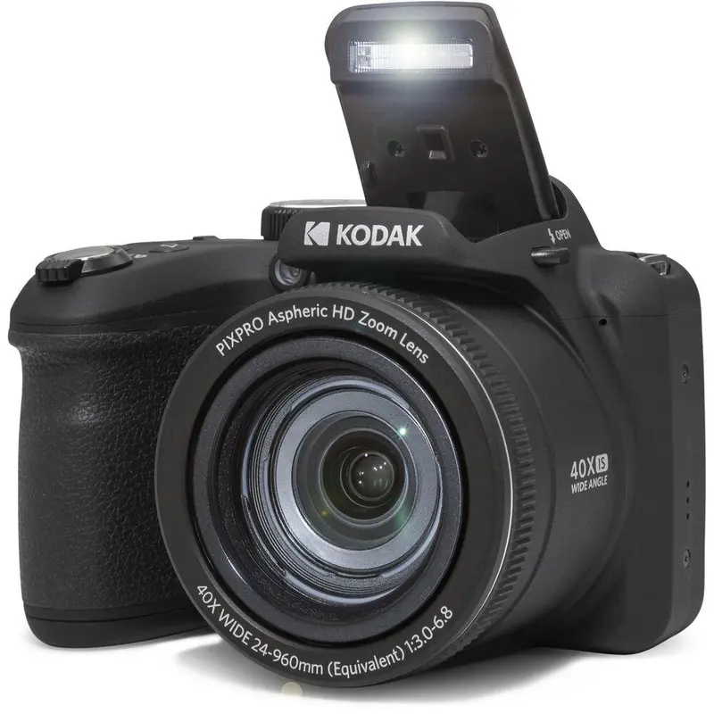 Kodak PIXPRO Astro Zoom Digital Photo Camera - 20MP CCD Sensor, 40X Optical Zoom, 24mm Lens, f/3-f/6.8 Aperture, SDHC Slot, AA Alkaline Batteries, Built-In Flash, 4.5x3.2x3.3in, 1/2000 to 30 Seconds Shutter, Sports/Party Ready