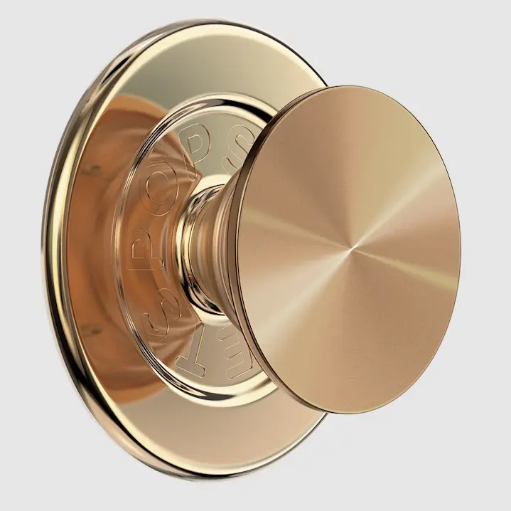 Aluminium MagSafe PopGrip - Stylish Radial Gold Metal Holder, Magnetic Phone Mount, Portable Mobile Phone Accessory