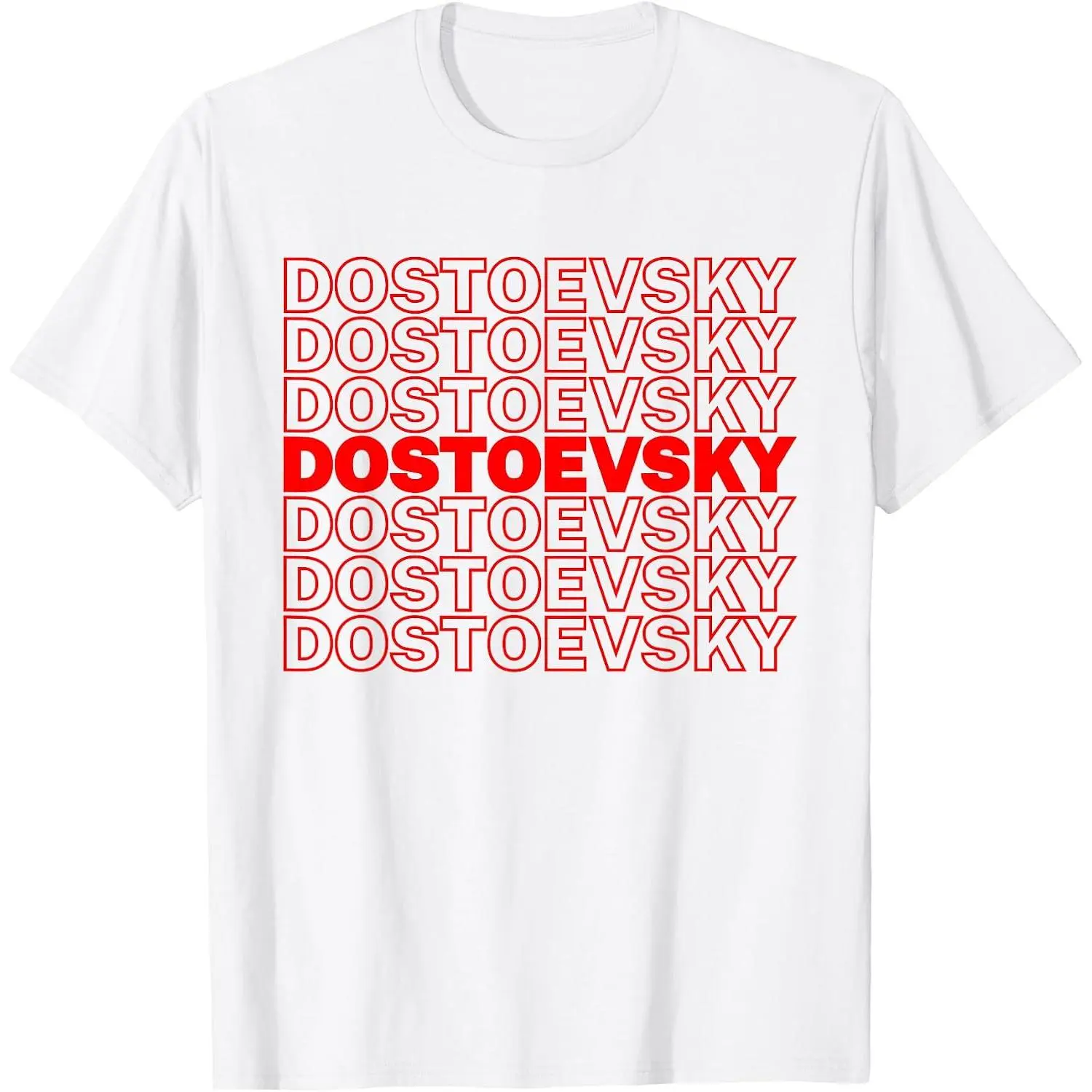 100% Cotton Funny Fyodor Dostoevsky Russian Literature Writer Literary T-Shirt Unisex White Clothing Streetwear