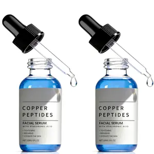 GHK-Cu Copper Peptide Serum with Hyaluronic Acid Facial Serum, Deep Moisturizing & Nourishing, Firming & Wrinkle Smoothing Fragrance-Free 30ml Daily Face Serum for All Skin Types | Men & Women, Cruelty-Free, Vegan Skincare
