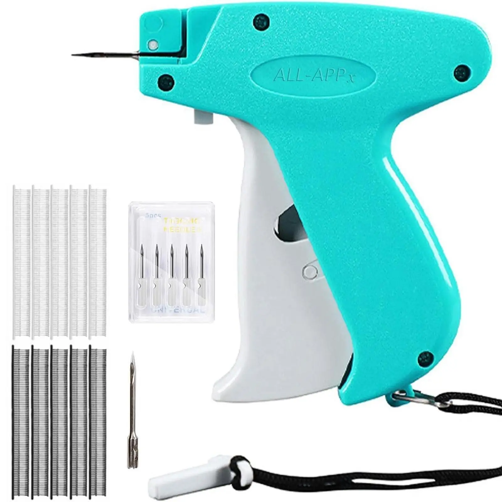 Mini Stitch Gun, 1 Set Portable Mini Stitch Gun Kit for Clothes with 6 Counts Needles & 500 Black & 500 White 5mm Mini Fasteners, Quick Clothing Fixer