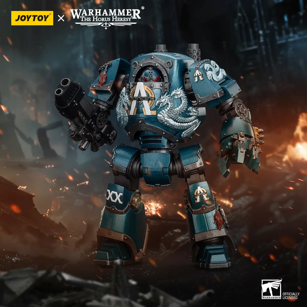 JOYTOY Warhammer 40K Alpha Legion Contemptor Dreadnought with Gravis Plasma Cannon 1/18 Limited Edition Action Figure Model Collectible for Display for Back to School, Thanksgiving Gifts, Office Desktop Decoration