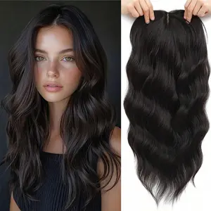 Auvzy Hair Toppers For Women, 360° 3D Toppers Hair Pieces For Women, 18 Inch Long Curly Hair Topper With Side Bangs, Wavy Hair Toppers With Thinning Hair Wiglet