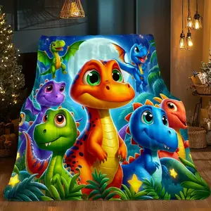 Colorful Dinosaurs HD Printed Blanket Soft and Warm Flannel for Travel Camping Sofa Living Room Couch Chair Bed Gift for Family or Friends,Christmas gifts birthday gifts