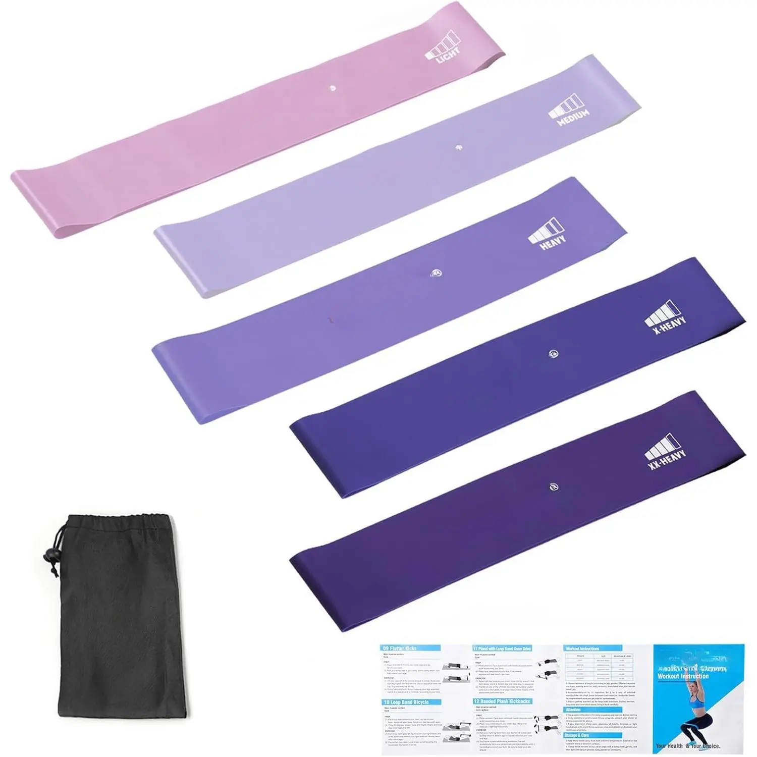 Resistance Bands for Working Out Exercise Loop Bands Workout Bands Set for Men Women  Stretching, Crossfit ,  Workout, Physical , Booty , Set of 5