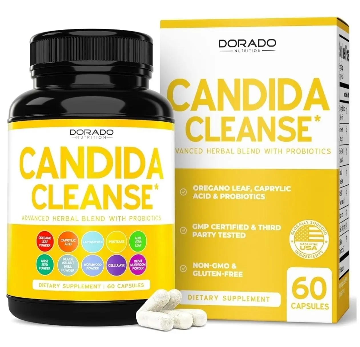 Candida Cleanse Detox (60 Count) Advanced 11-in-1 Formula for Overgrowth Treatment with Candida Killer Complex for Men and Women - Third Party Tested - Made in USA