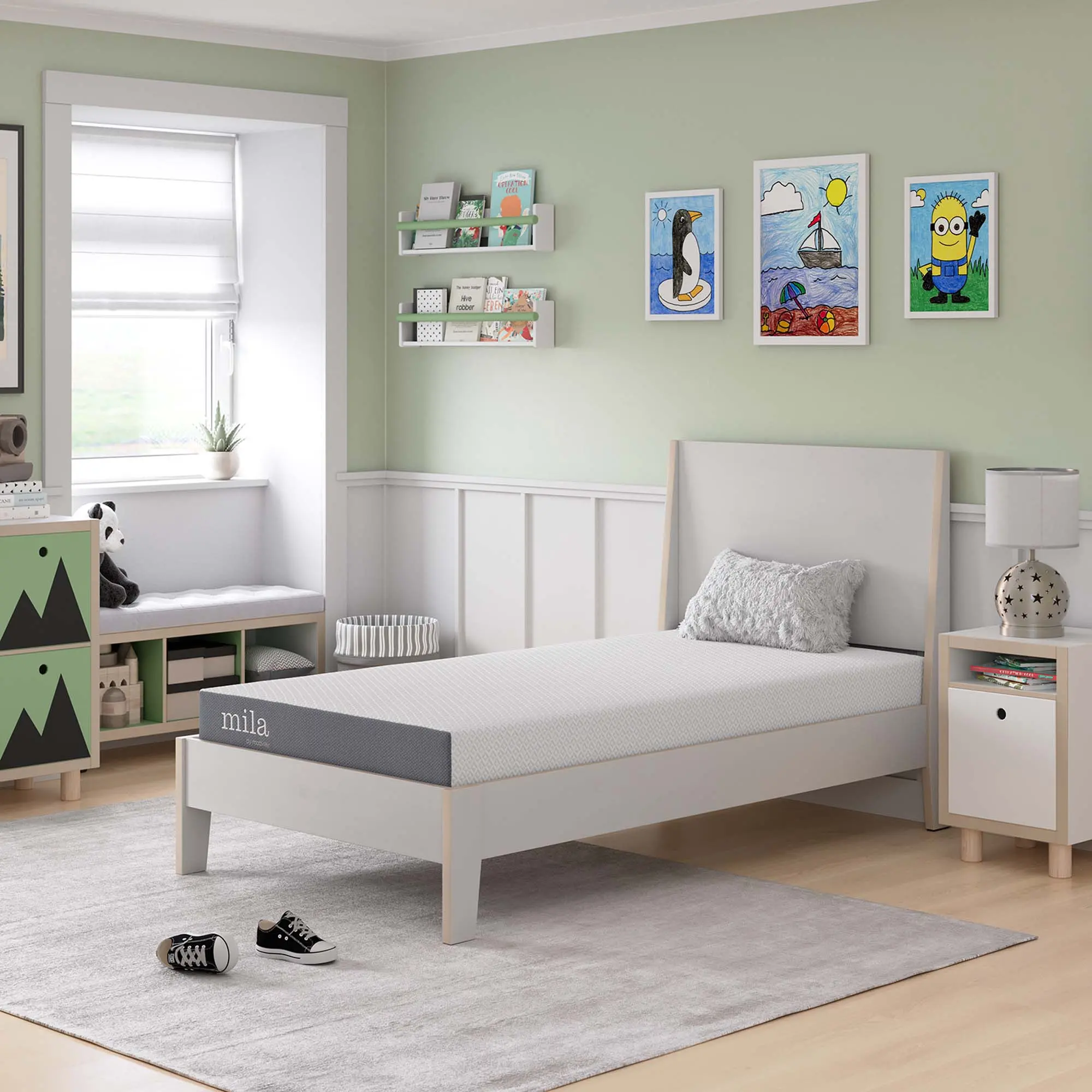 Modway Mila 6" Twin Memory Foam Mattress Set of 2 - Pressure Relief, Restorative Bedding