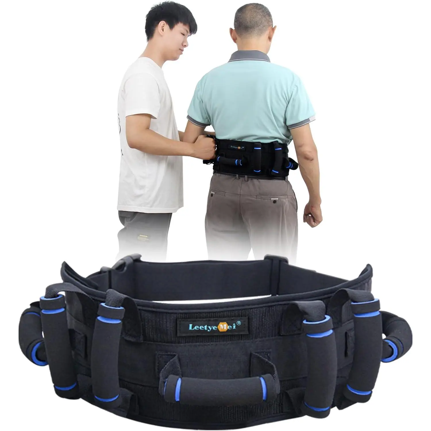 Gait Belts Transfer Belt for Seniors with 7 Handles, Gate Belts Medical for Elderly, Belt Quick Release, Medical Nursing Safety Belt - Bariatric, Elderly, Physical