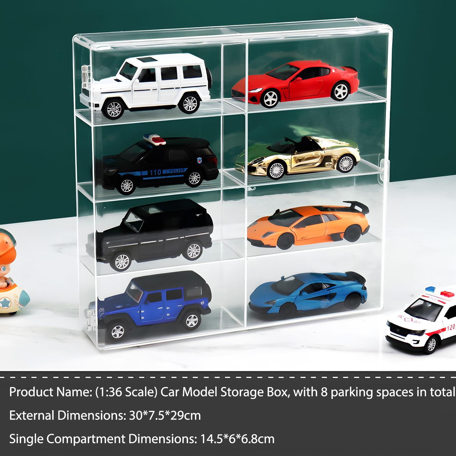 Acrylic Display Case for Diecast Cars，Dustproof Stackable Box with Hinged Door, Toy Car Storage Organizer for Hot Wheels Matchbox