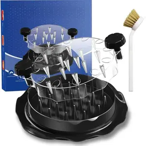 [New Deal] Chicken Shredder Tool Twist Large with Brush,Visible Kitchen Meat Shredder Grinder Machine,Strong Anti-Slip Base,Ergonomic Handle,BPA Free,Suitable for Pork Beef Chicken breast shredder tool pollo-large