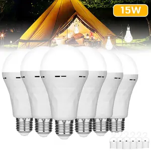 4/6 Pack Rechargeable Emergency Light Bulbs, A19 LED Light Bulbs 5000K Daylight E26 15W Equivalent For Home Power Outage Camping Hurricane