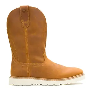 Men's Bronc Wedge Pull-On Steel-Toe Work Wellington Boots with Durable Sole and Comfortable Fit Round Toe Design for Safety Tool Footwear