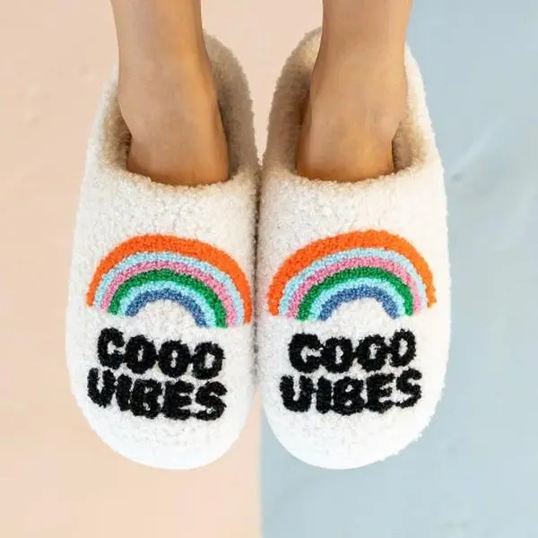 Rainbow Good Vibe Slippers
