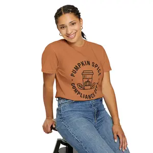Pumpkin Spice Compliance T-Shirt, Fall Fashion, Cozy Tee, Trendy Gift, Autumn Apparel, Halloween Celebration