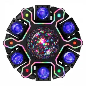 Moving Head DJ Stage Light 12Arm RGBW with 4 Honeycomb Beams, 90° Swing 540° Rotate, White/Warm Strobe, Red/Green Starry Sky, Colorful Aperture Effects, Auto/DMX512 Control for Party Club Wedding