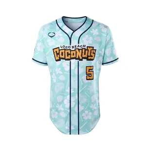 Coconuts V2 EvoShield BBCL Jersey - Mint Loose Fit Baseball Jersey with Moisture-Wicking Fabric and Full Button Down Closures for Athletes