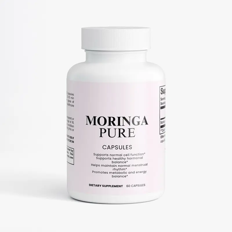Moringa Pure Capsules - Supports Normal Cell Function & Healthy Hormonal Balance - 60 Capsules for PCOS & Hormone Balance
