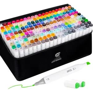 200 Colors  Markers,  Markers Set for Adults, Artists in Coloring, Sketching & Drawing (Fine & Broad)
