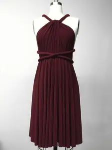 Burgundy Wine Red SHORT Infinity Dress Convertible Formal Multiway Wrap Bridesmaid Dress Cocktail Evening Dress Christmas Party Wedding
