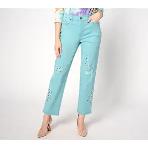 LOGO by Lori Goldstein Special Edition Pet Embellished Jean