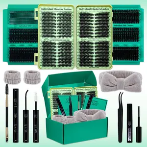 D Curl 10 Styles Individual Eyelash Extensions False Eyelashes Kit, Diy Eyelash Kit, Cat Lashes Spike 60D-80D Mix 8-18mm Mega Volume Wispy Lashes Soft & Comfortable Eyelashes with Bond&Seal, Remover, Lash Brush, Lash Applicator Cosmetic