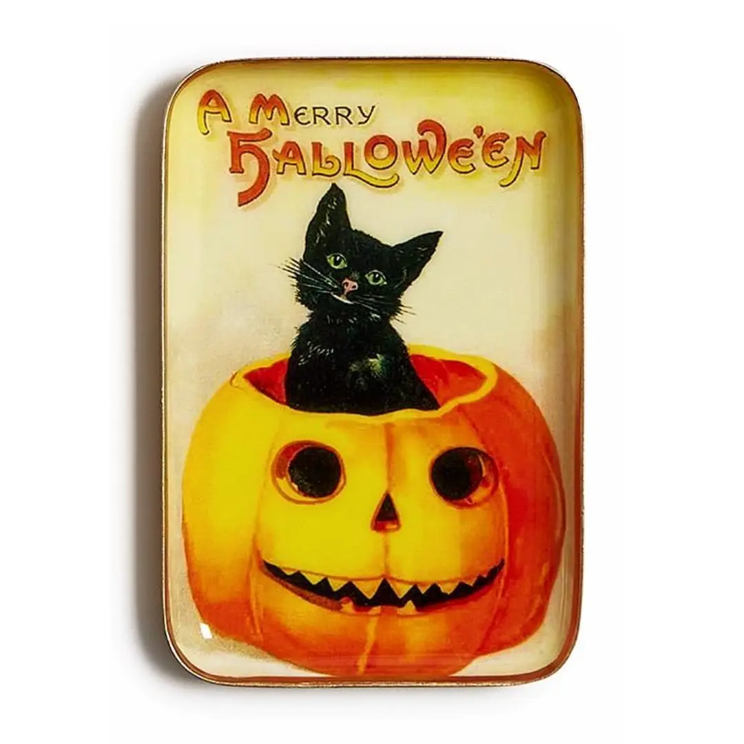 Vintage Style Halloween Tray - Merry Halloween
