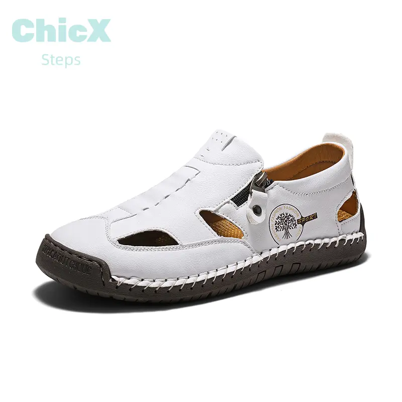 ChicX Men's Outdoor Sports Sandals - Breathable Stitched Beach & Walking Sandals for Men - Casual Comfortable Athletic Sandals - Perfect Fathers Day Gift - Leather & Faux Leather