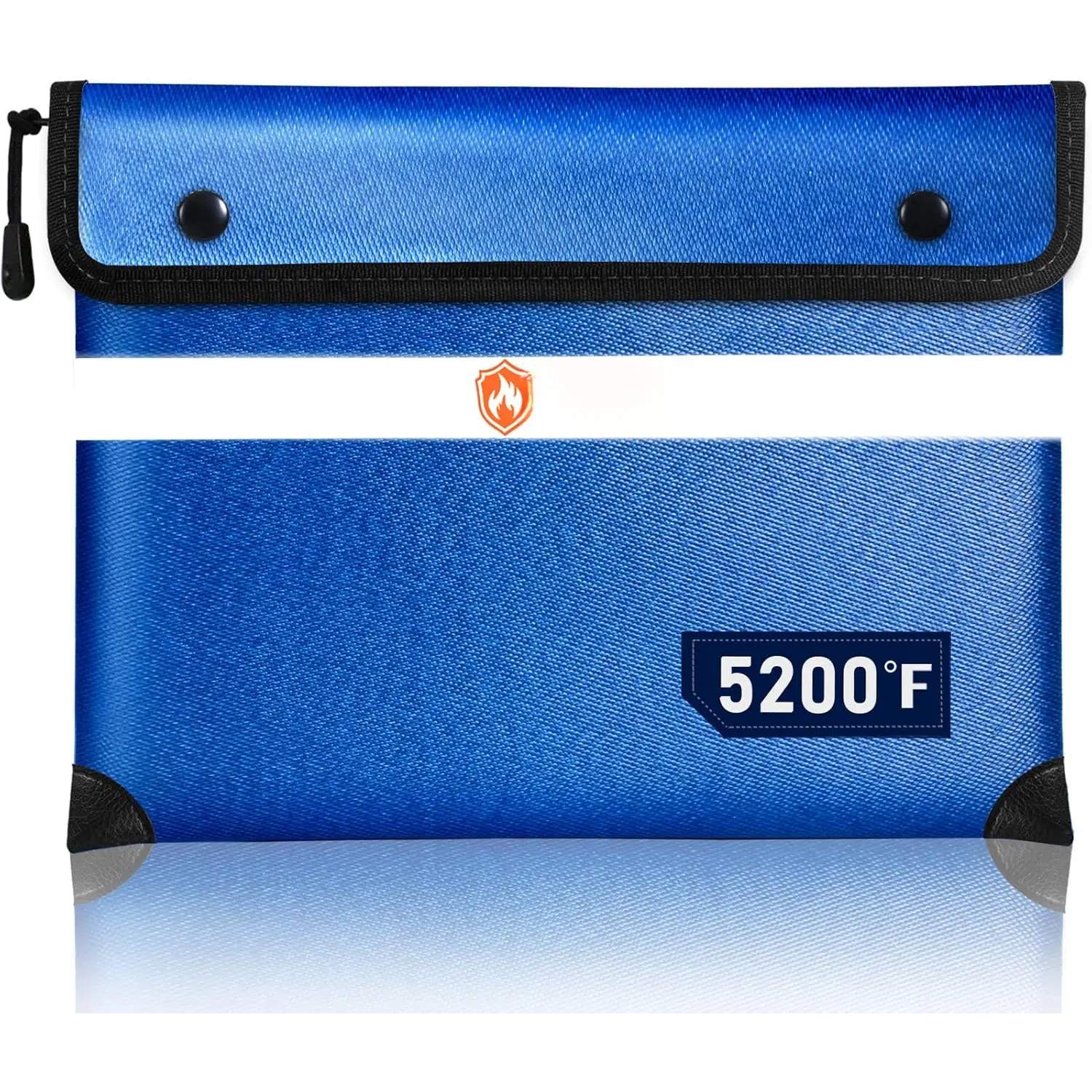 Upgraded Fireproof Document Bag - 5200F Heat Insulated, 14.2"x11" Fireproof  Bag with 8 Layers of Functional Materials, Water & Fire Proof with Zipper/Metal Snap/Reflective Strip
