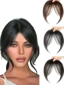 Women's Fake Bangs Wig, Natural Design Eight-Sided Bangs, 8 Inches, Perfect for Daily Wear and Natural Look, Synthetic Hair Topper