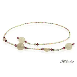 Rose Quartz Floral Crystal Beaded Bookmark