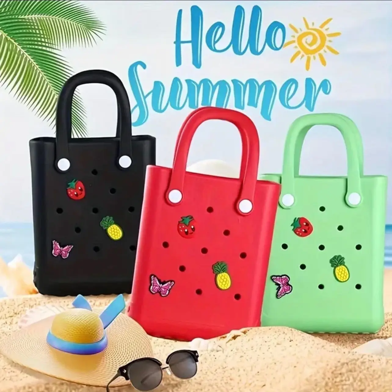 Waterproof rubber silicone beach bag