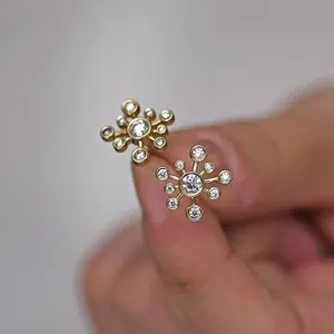Huitan Chic Irregularly Earrings Girls Ear Piercing Accessories Simple Stylish Everyday Women Earrings Fancy Gift Trendy Jewelry