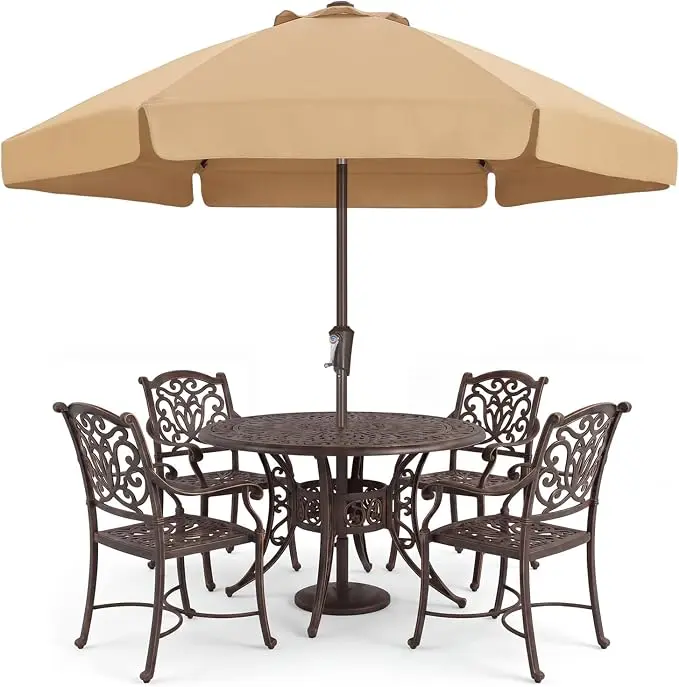 ABCCANOPY 7.5FT Patio Umbrella with Push Button Tilt & Crank(Without base), UPF 50+ Outdoor Table Umbrella with 6 Fiberglass Ribs