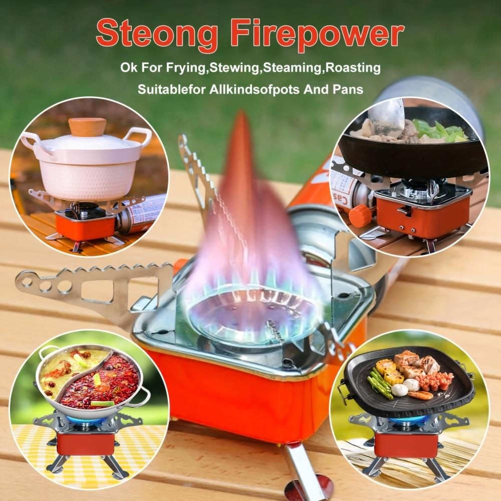 [Portable Windproof Stove] Portable Windproof Folding Stove - Lightweight Compact Camping Stove, Foldable Outdoor Cooker, Compatible for Backpacking, Hiking, Picnics, Home Emergencies - Ideal for Solo & Group Camping Trips, Stylish Metal Finish