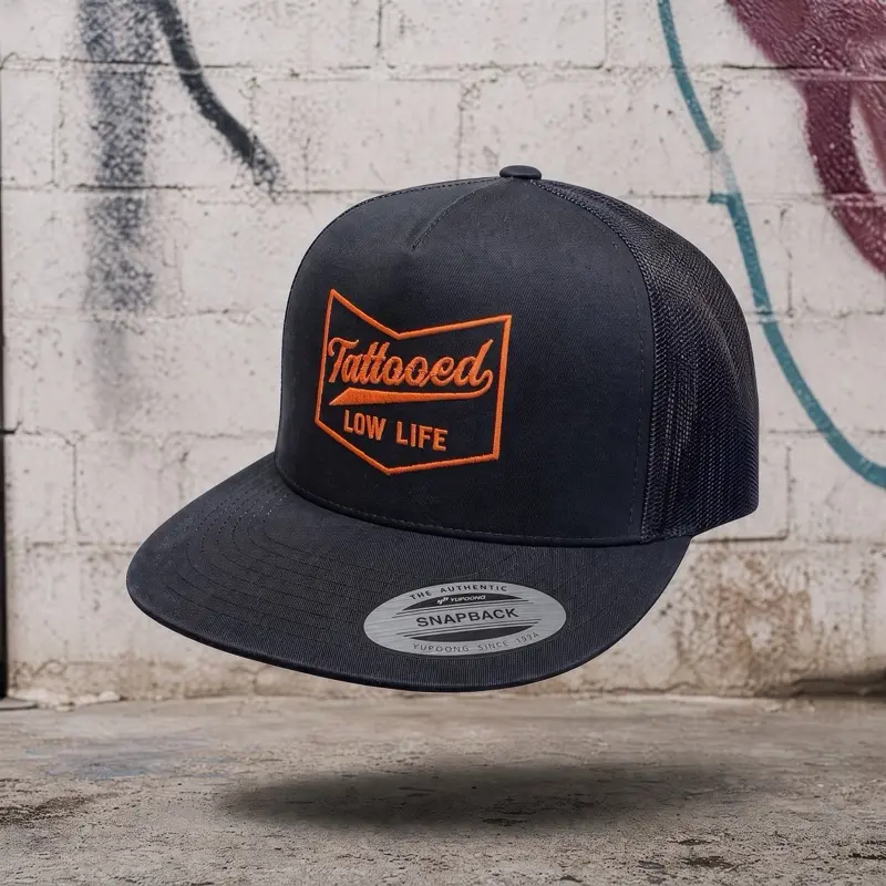 Yupoong Classic Tattooed Lowlife Hat, Men's Accessories Fashion Headwear, Hats