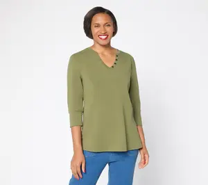 Ree by the Pioneer Woman Essentials 3/4 Length Sleeve Knit Tunic Top