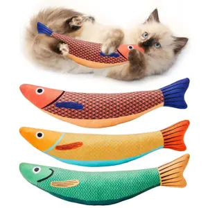 3pcs Simulation cat pillow, small pillow, pet pillow to protect cervical spine, deep sleep U-shaped pillow, puppy and kitten pillow toy Fish
