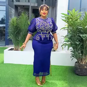 Amay Plus Size Party Dresses for Women New Fashion Dashiki Ankara Wedding Evening Gown Elegant Turkey Muslim Maxy Dress