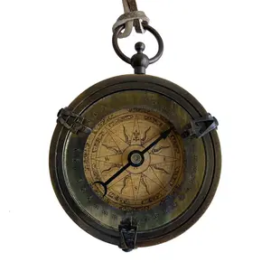 Brass Old World Style Compass, 2-1/2"